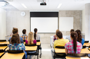 group of students in lecture hall